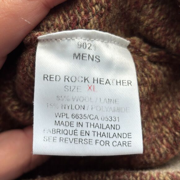 Woolrich Men Sweater Fisherman Preppy Crewneck Red Rock Heather Brown XL I140 - Picture 8 of 9